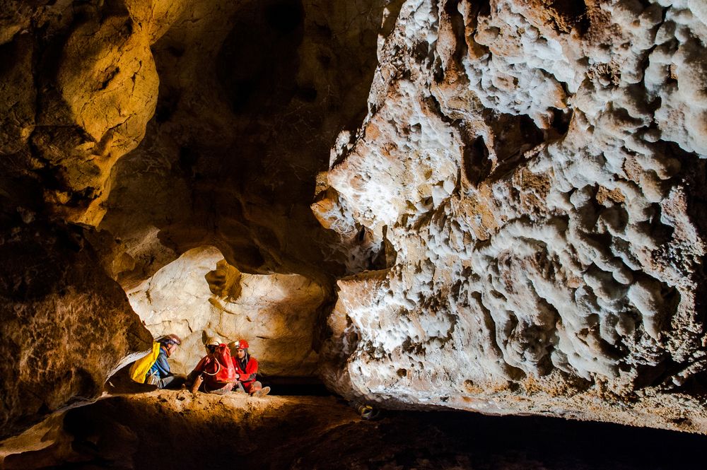 Caving in the Saint-Marcel cave