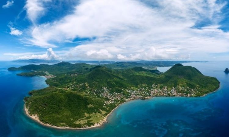 La Martinique, au Sud, en vue aérienne