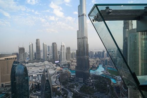 Admire the panoramic view from the Sky Views Observatory in Dubai