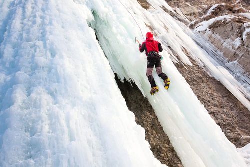Klettern an Eiswasserfällen