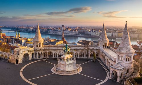 Admire the magical view from the Fishermen's Bastion