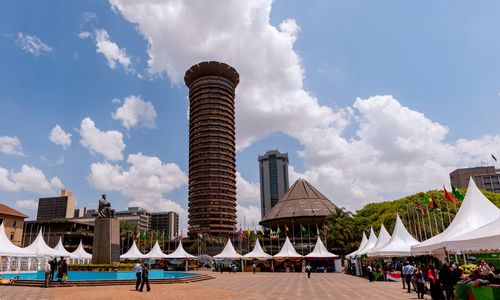 Una vista dall'alto di Nairobi dal Kenyatta international Convention Center