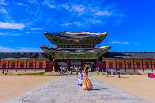 Gyeongbokgung-Palast, vom Himmel gesegnet