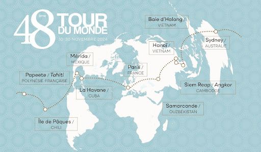La carte du tour du monde TMR 2024